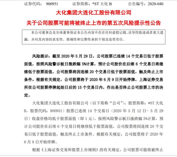 今年第12只退市股*ST大化B_面值退市纯B股东沣B_已退市b股